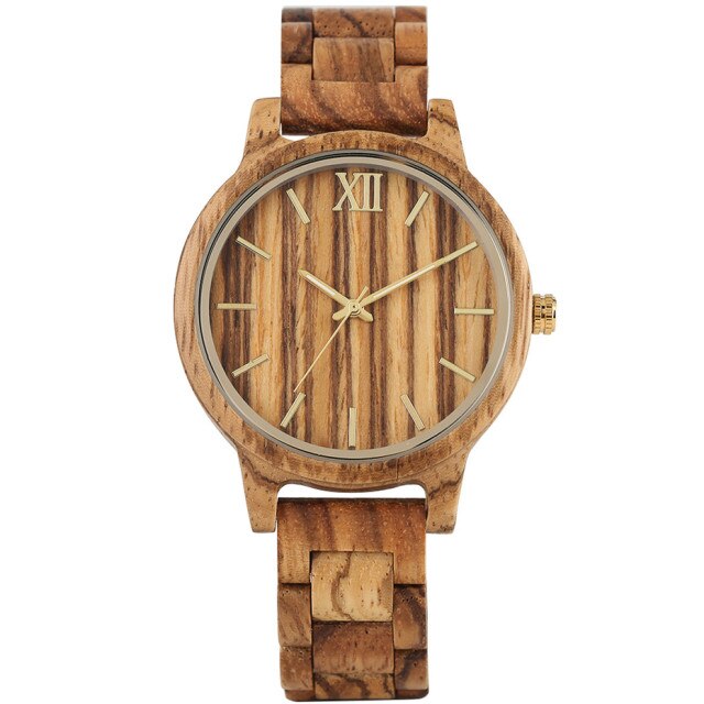 Stylish Full Wooden Watch Quartz Hours Display Womens Watches Unique Wood Bracelet Wristwatch New Arrival 2019