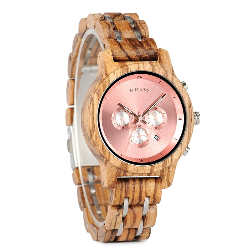 Bobo Bird Headband women watches Quartz wooden Watch Ladies relogio feminino Stopwatch Show date anniversary gift