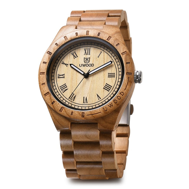 Uwood Wooden Watches Men Wristwatches Wood Bamboo Watch For Men Wrist Wood Strap Quartz Watch Husband Gift Relogio Masculino