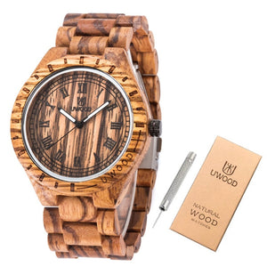 Uwood Wooden Watches Men Wristwatches Wood Bamboo Watch For Men Wrist Wood Strap Quartz Watch Husband Gift Relogio Masculino