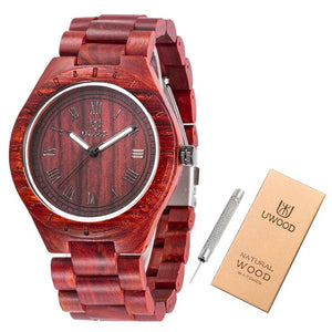 Uwood Wooden Watches Men Wristwatches Wood Bamboo Watch For Men Wrist Wood Strap Quartz Watch Husband Gift Relogio Masculino