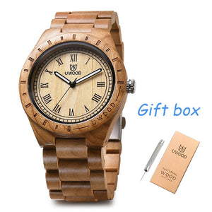 Uwood Wooden Watches Men Wristwatches Wood Bamboo Watch For Men Wrist Wood Strap Quartz Watch Husband Gift Relogio Masculino