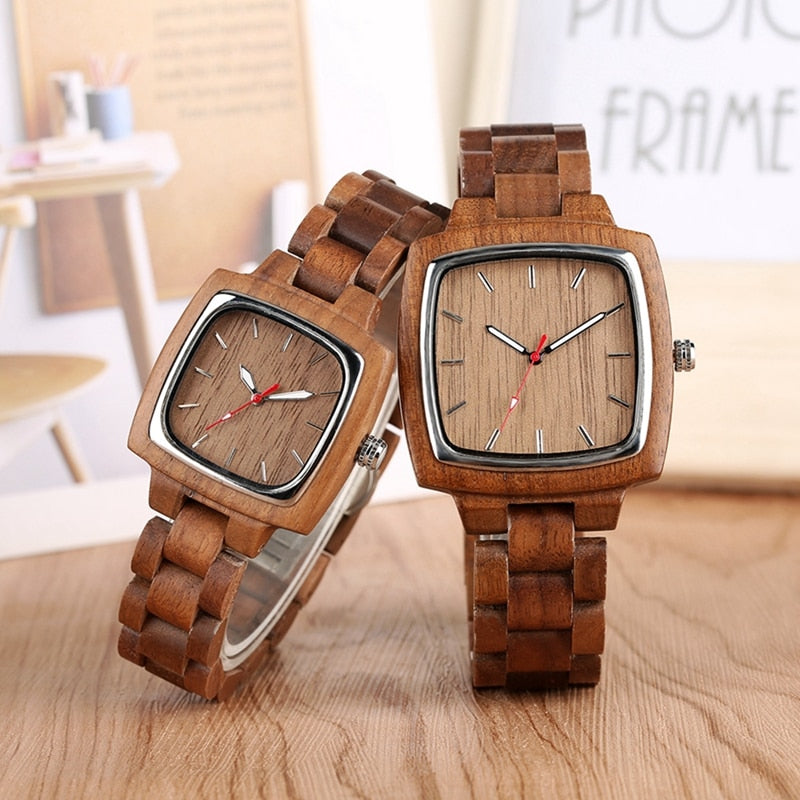 Unique Walnut Wooden Watches for Lovers Couple Men Watch Women Woody Band Reloj Hombre 2020 Clock Male Hours Top Souvenir Gifts