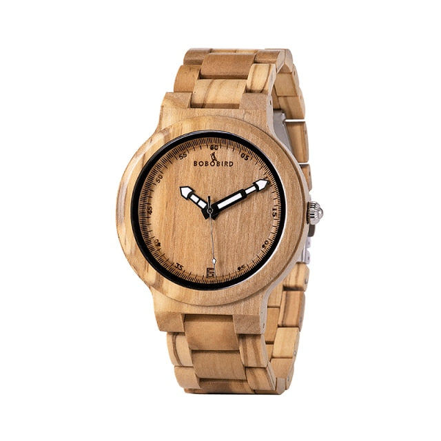 BOBO BIRD Wood Watch Men Quartz Wristwatch Casual  Wooden Strap graduation Gift For Him