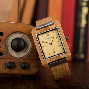 BOBO BIRD Wood Men Watch Bamboo Quartz Wristwatch Handmade Male Watches Gift in Wood Box gift For Him