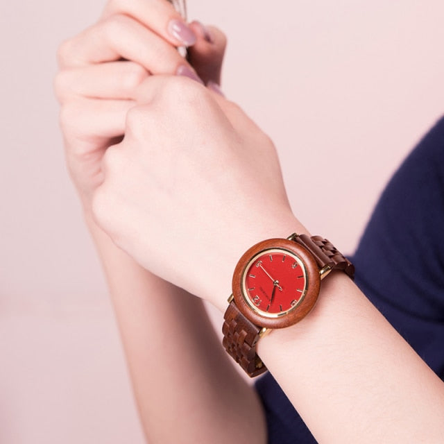 BOBO BIRD 2021 Wood Women Watch Simple Ladies Quartz Wristwatch Handmade Female Watches Valentine's Gifts Clock zegarek damski