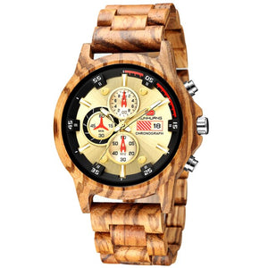 Wood Watch Men Chronograph Luxury Military Sport Watches Stylish Casual Personalized Wooden Quartz Watches Relogio Masculino