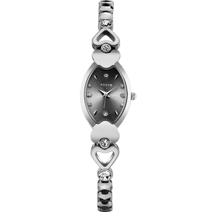 ROCOS Women Quartz Watch Fashion Waterproof Ladies Slim Bucket Watch Rhinestone Tungsten Steel Heart-shaped Skeleton Strap R0211