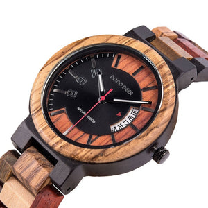 DODO DEER Wooden Wristwatch for Men Qaurtz Watches Male Classic Show Date Display Colorful Strap in Wood Gift Box to Him