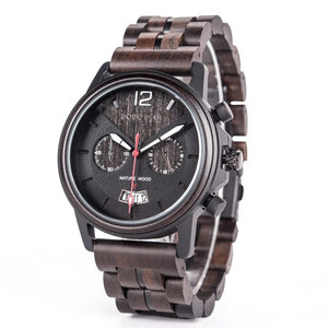 DODO DEER Wood Wristwatches for Man Quartz Stop Watch Timer Chronograph Male Date Display Wholesale Gift for Him