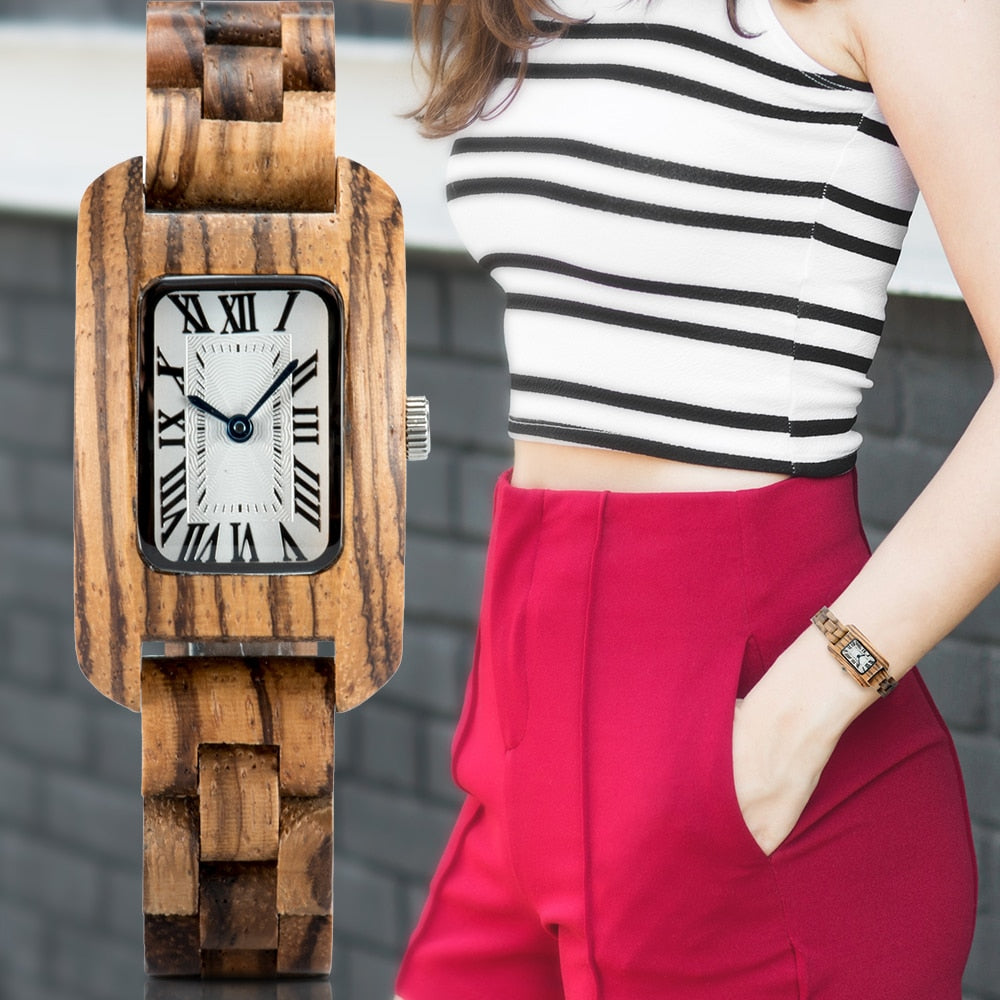 BOBOBIRD Ladies Wood Watch Elegant Bracelet Quarzt Wristwatch for Women Dress Female Clock regolio feminino+Box