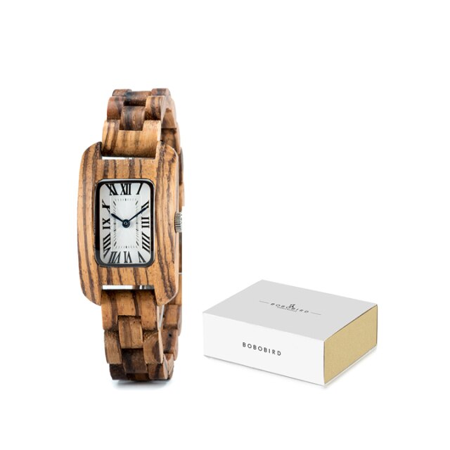 BOBOBIRD Ladies Wood Watch Elegant Bracelet Quarzt Wristwatch for Women Dress Female Clock regolio feminino+Box