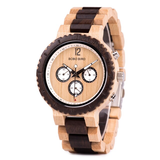 BOBOBIRD Wooden Quartz Men's Watches Mens 2020 Male Watch for Man Watch Handmade Fashion Wristwatch Luxury Orologio Uomo