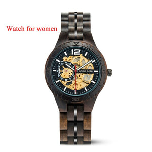 DODO DEER Women Men Mechanical Wristwatches Couple Wooden Automatic Luxury Brand Watch Male Ladies Waterproof in Gift Box