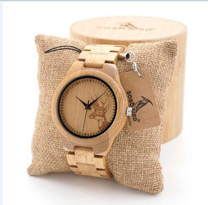 BOBO BIRD Women Watches Men Bamboo Wooden relogio feminino Deer with Wood Strap Quartz Ladies Couple Wristwatch gifts Timepieces